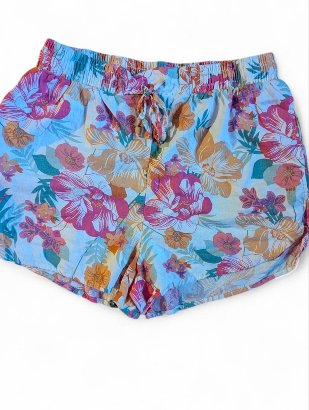 Linen Blend Rachel Zoe Floral Print Lounge Shorts Size M